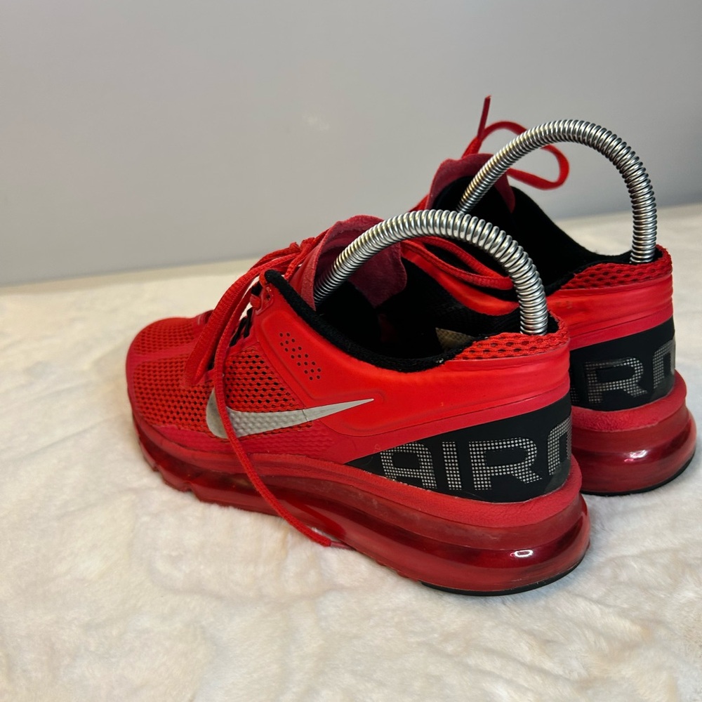 Nike Air Max Womens 8 Red Black Running Shoes Cushion Athletic Sneaker - Picture 14 of 15